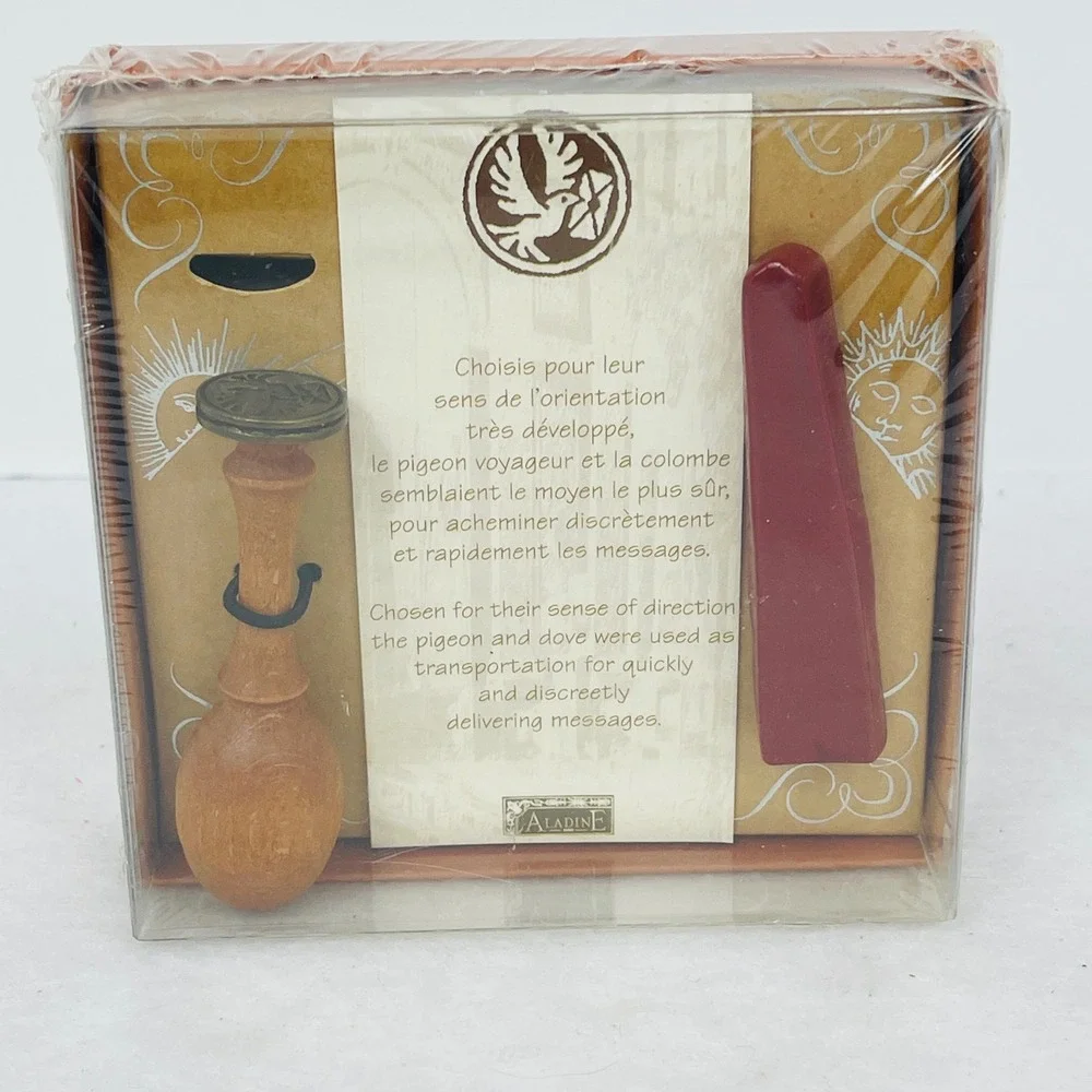Aladine Wax Seal Kit Unisex OS Carrier Pigeon Red Wax Wood Stamp France